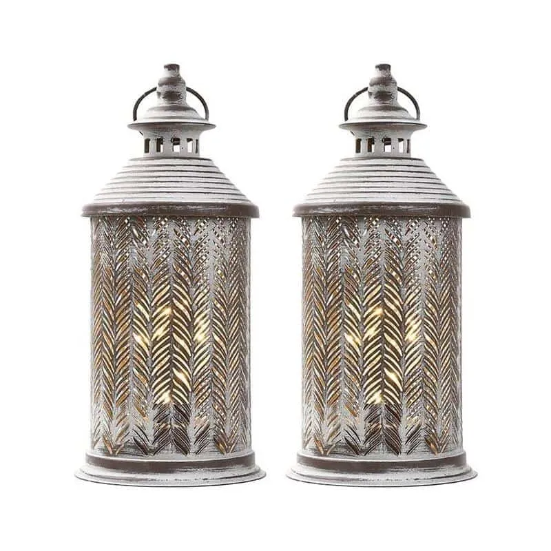 10.5" Tall Battery Powered Metal Table Lamp（Set of 2）