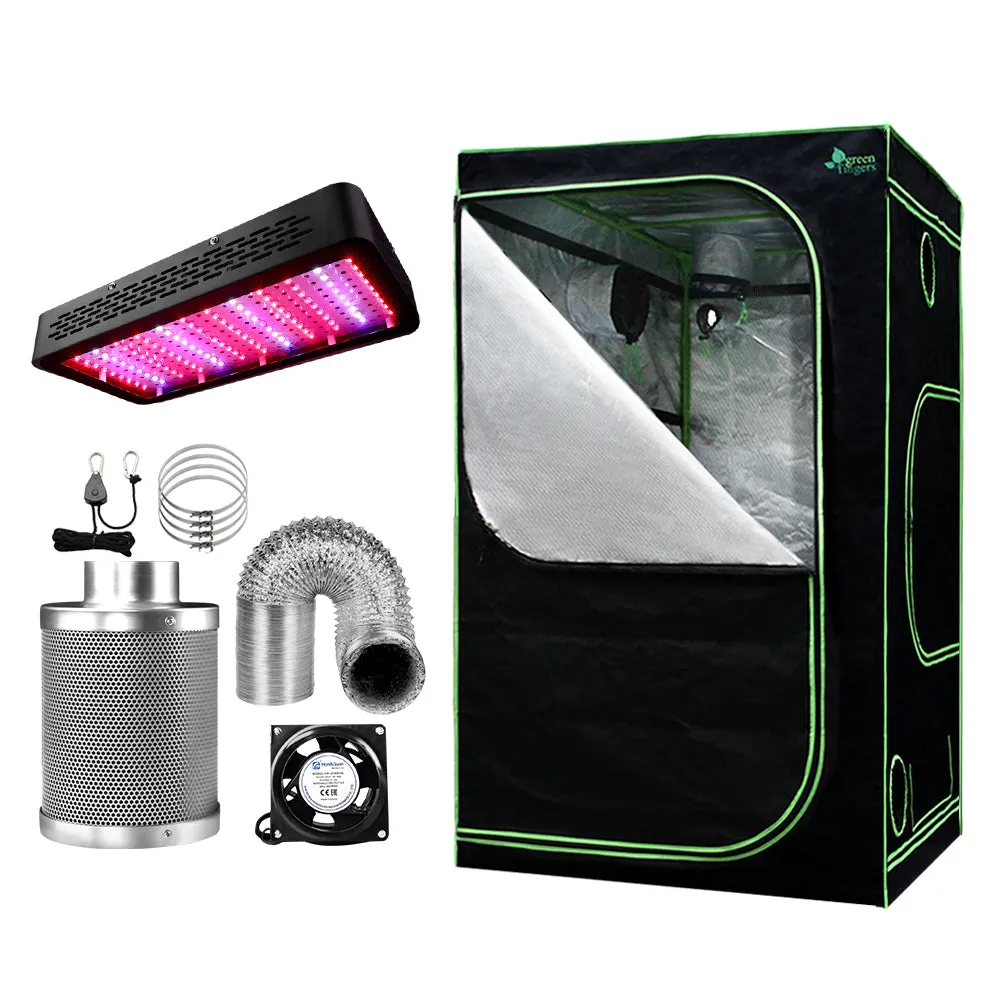 1200W Full-Spectrum LED Grow Tent Kit w/ Vent Fan - Greenfingers