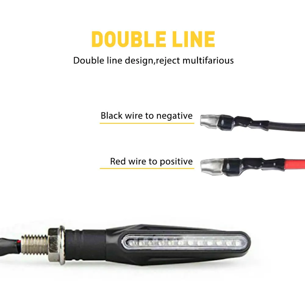 12V Motorcycle LED Turn Signals Yellow Front Rear Turn Signal Blinker Indicator Light Replacement 2pcs/4pcs