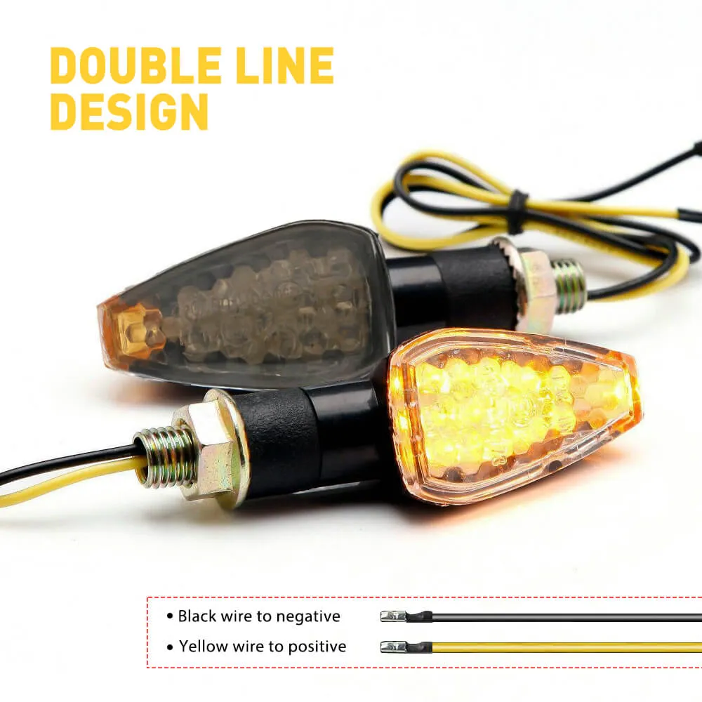 12V Motorcycle LED Turn Signals Yellow Front Rear Turn Signal Blinker Indicator Light Replacement 2pcs/4pcs