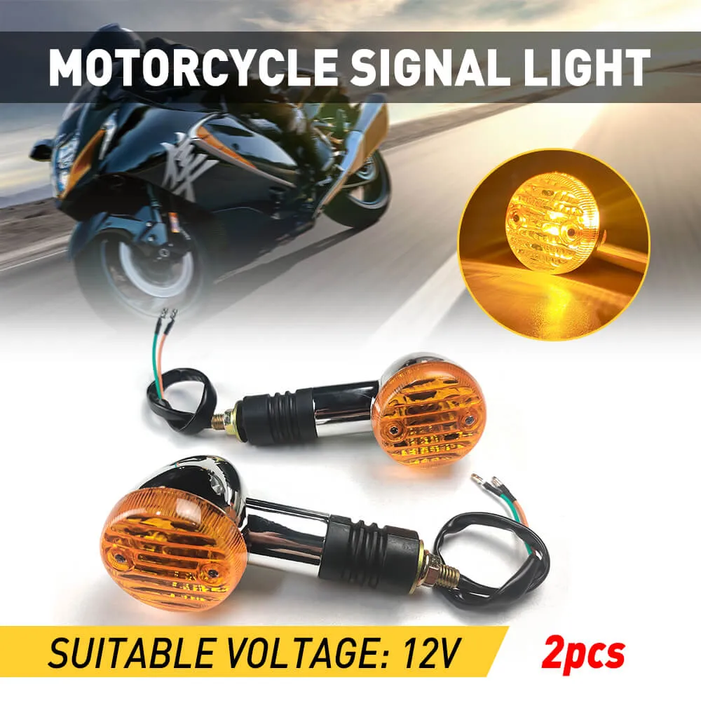 12V Motorcycle LED Turn Signals Yellow Front Rear Turn Signal Blinker Indicator Light Replacement 2pcs/4pcs