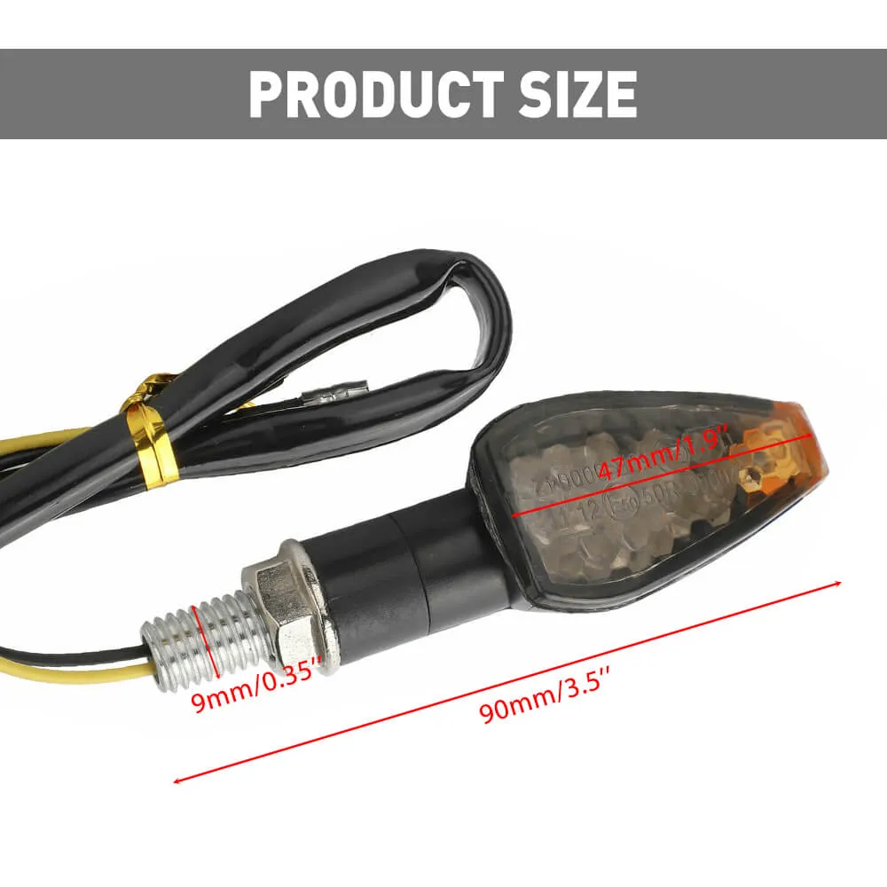 12V Motorcycle LED Turn Signals Yellow Front Rear Turn Signal Blinker Indicator Light Replacement 2pcs/4pcs