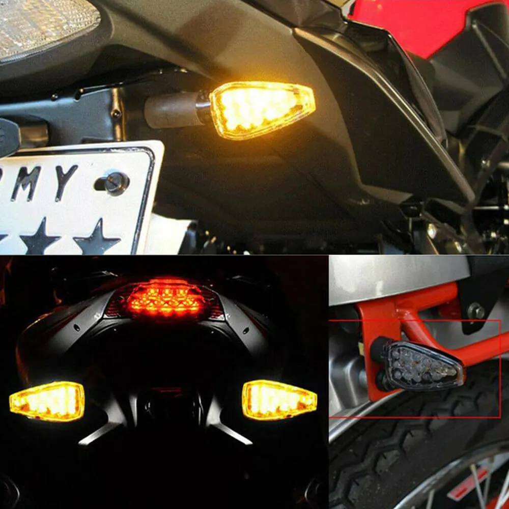 12V Motorcycle LED Turn Signals Yellow Front Rear Turn Signal Blinker Indicator Light Replacement 2pcs/4pcs