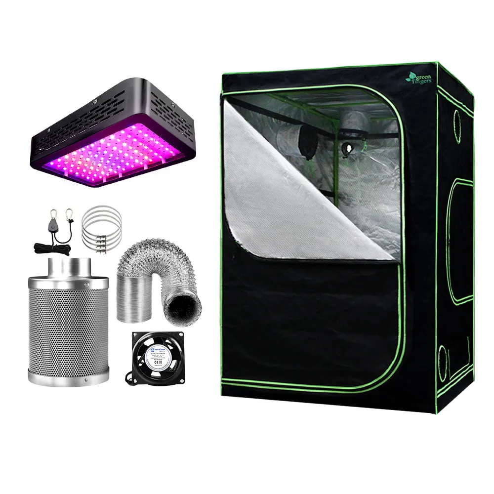 150x150x200CM Grow Tent Kit 1000W LED, 6" Fan, Filter - Greenfingers