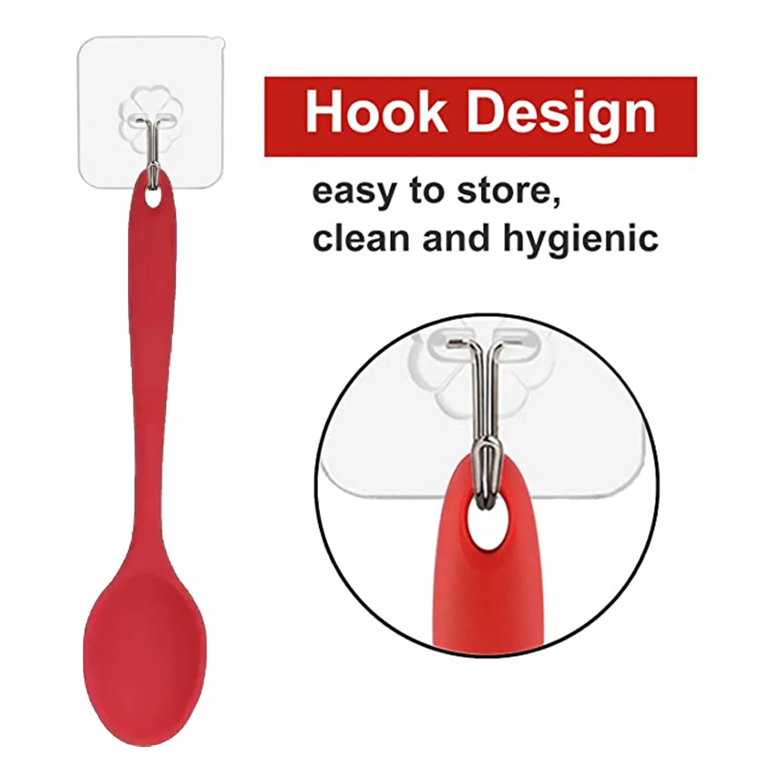 2101 Non-Stick Small Silicone Stainless Steel with Silicone Coating Spatula spoon.