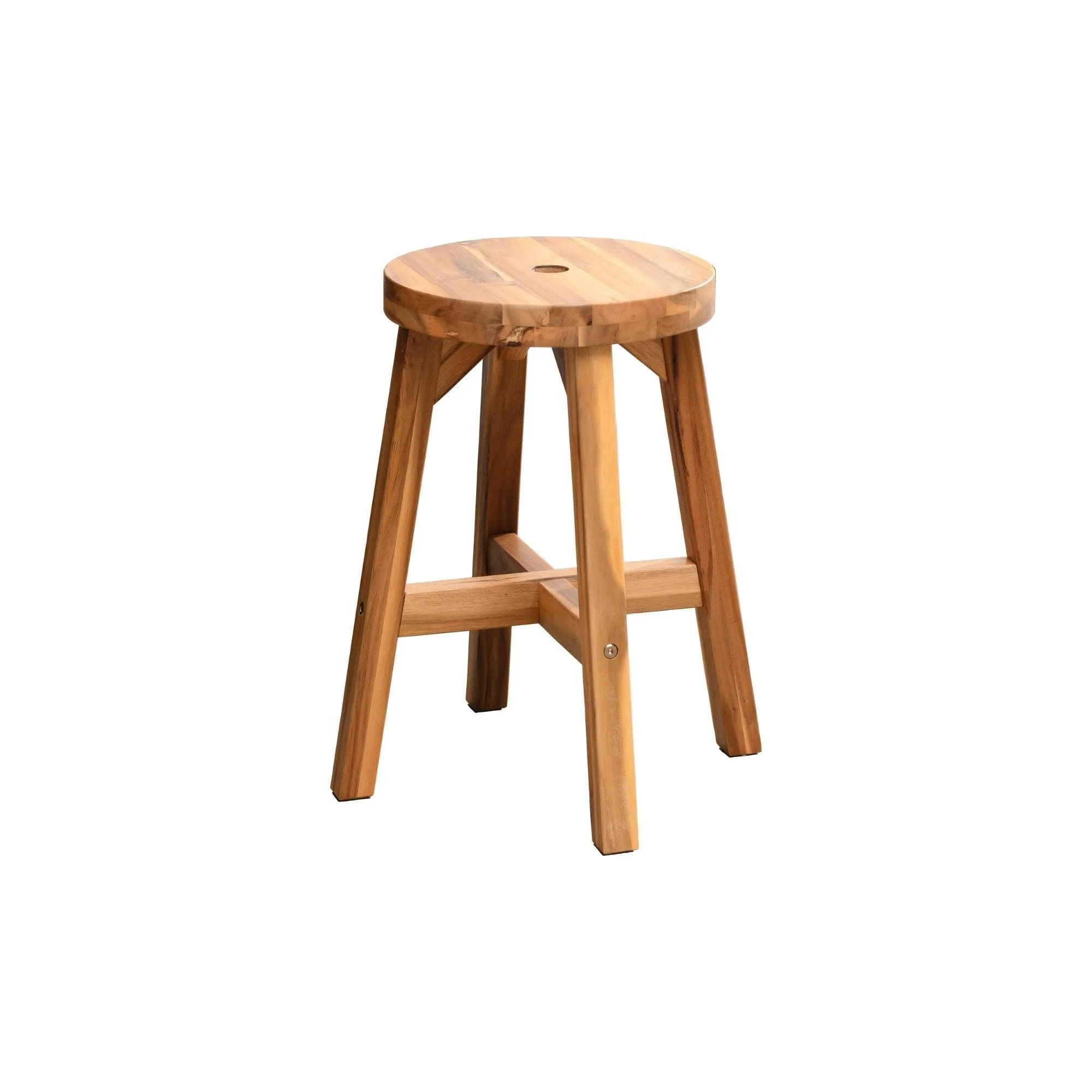 Acacia Wood Stool Round Top Chairs