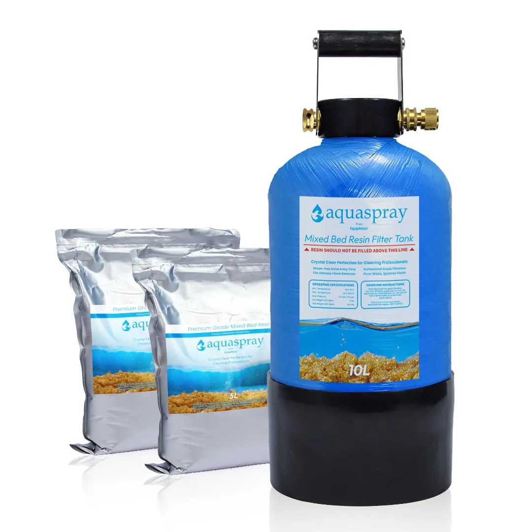 AquaSpray 12 Gallon Rolling Water Tank with Di Resin Tank and Waterfed Pole for Window and Solar Panel Cleaning