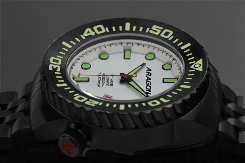 ARAGON Divemaster EVO IP Black 50mm Super Luminova Dial A253WHT