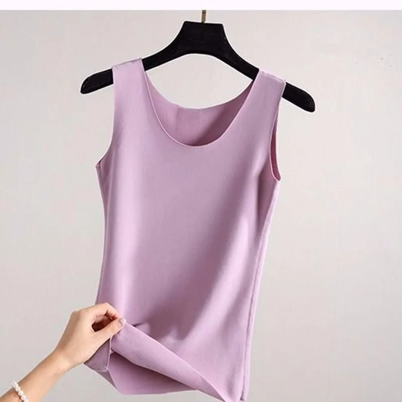 Autumn And Winter Dralon Seamless Thermal Vest Women's Fleece-lined Thin Slim Fit Thermal Clothes