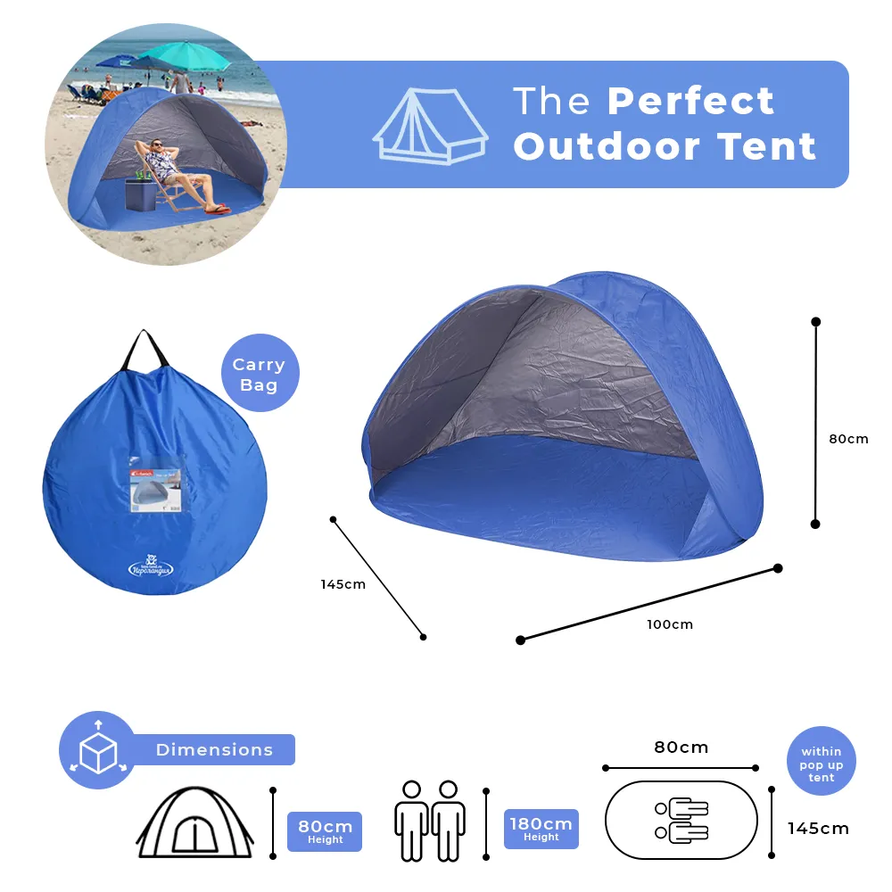 Beach Pop Up Tent UV 50  for 2 People