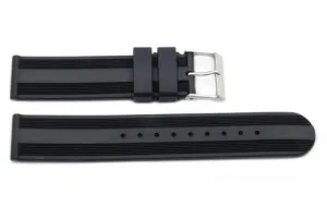 Black Rubber Casio Style 20mm Watch Strap