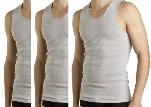 Bonds Mens 3 x Pack Of Chesty Cotton Singlets Tank Singlet White Navy Black Grey