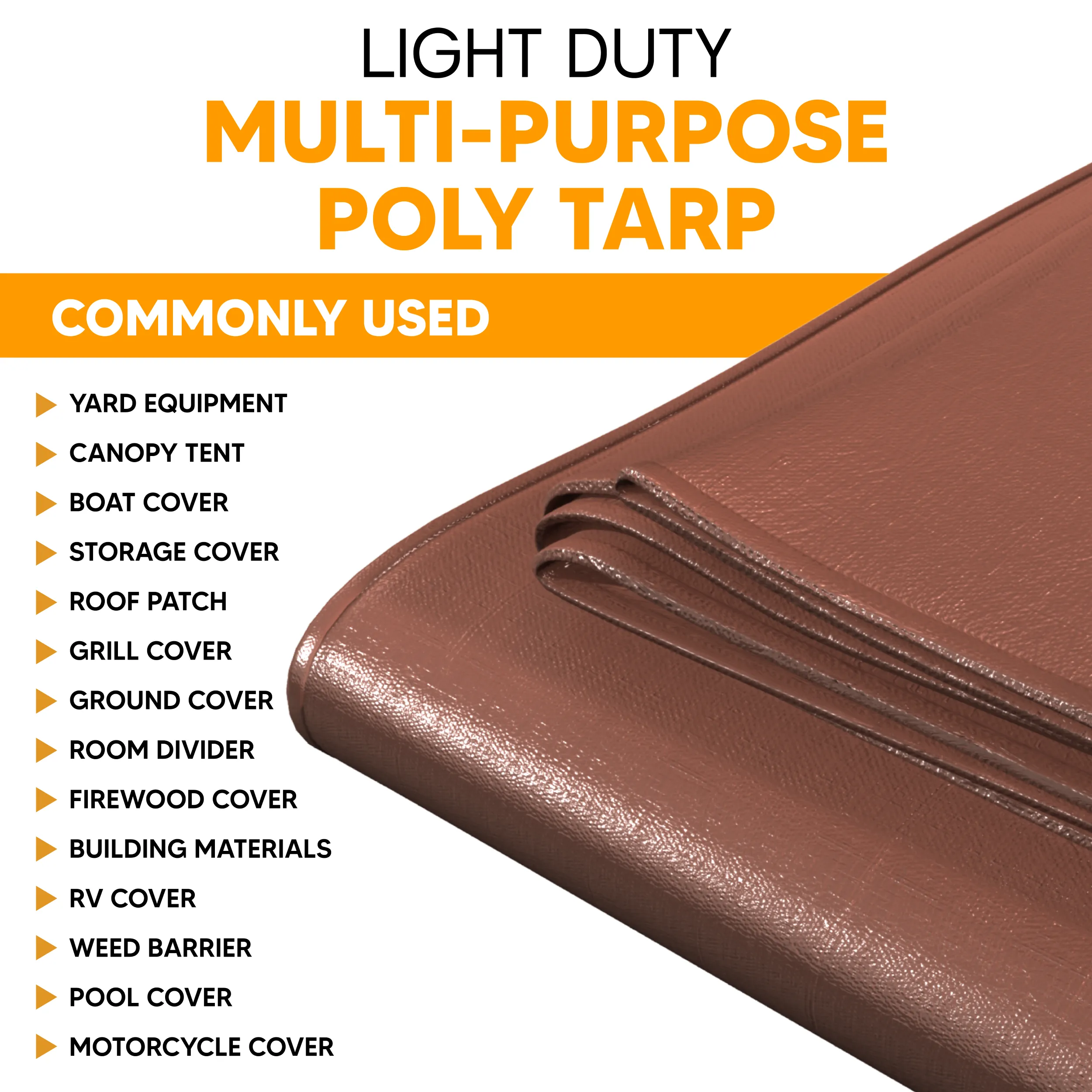 Brown Poly Tarp 10' x 20'