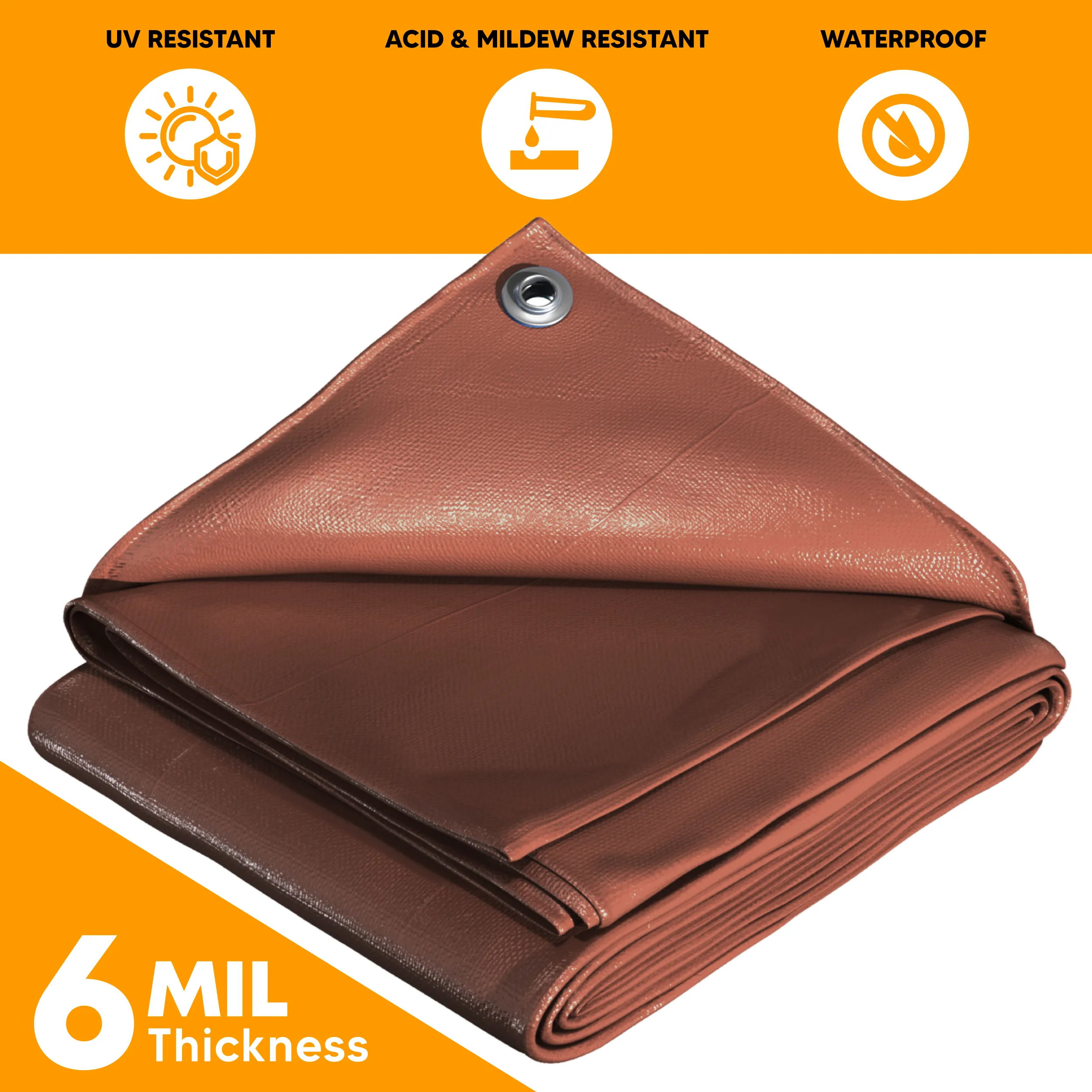 Brown Poly Tarp 10' x 20'