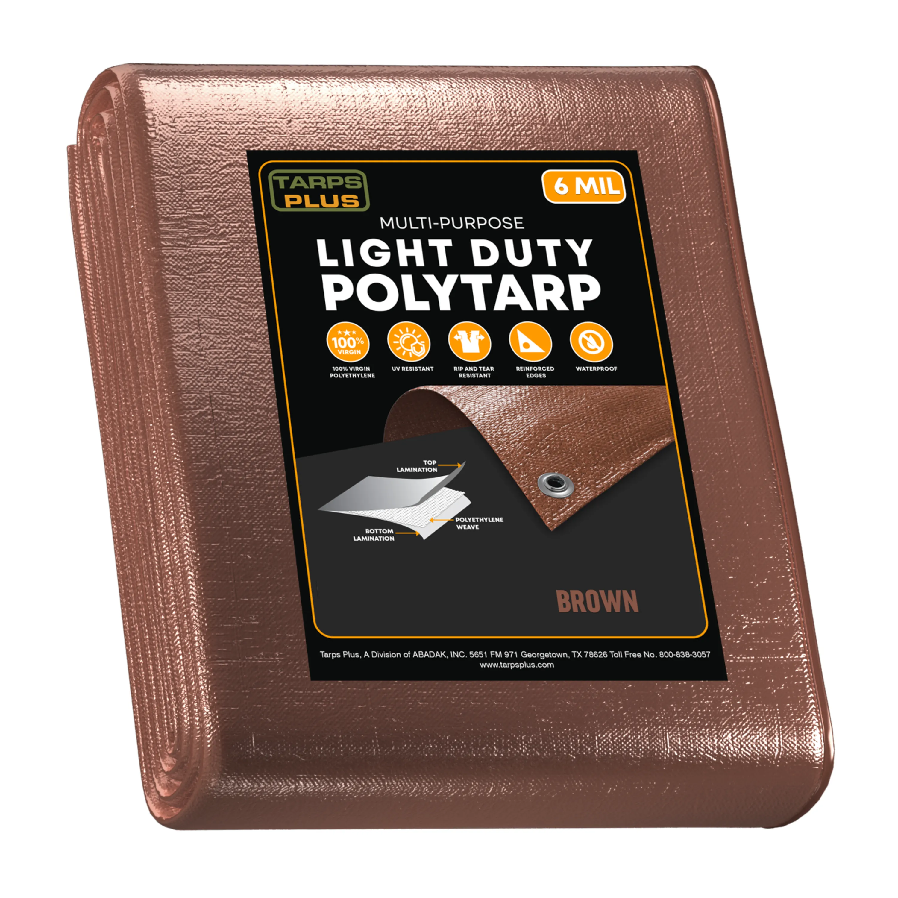 Brown Poly Tarp 6' x 8'