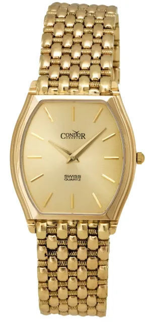 Condor 14kt Gold Mens Luxury Swiss Watch Quartz GS21003