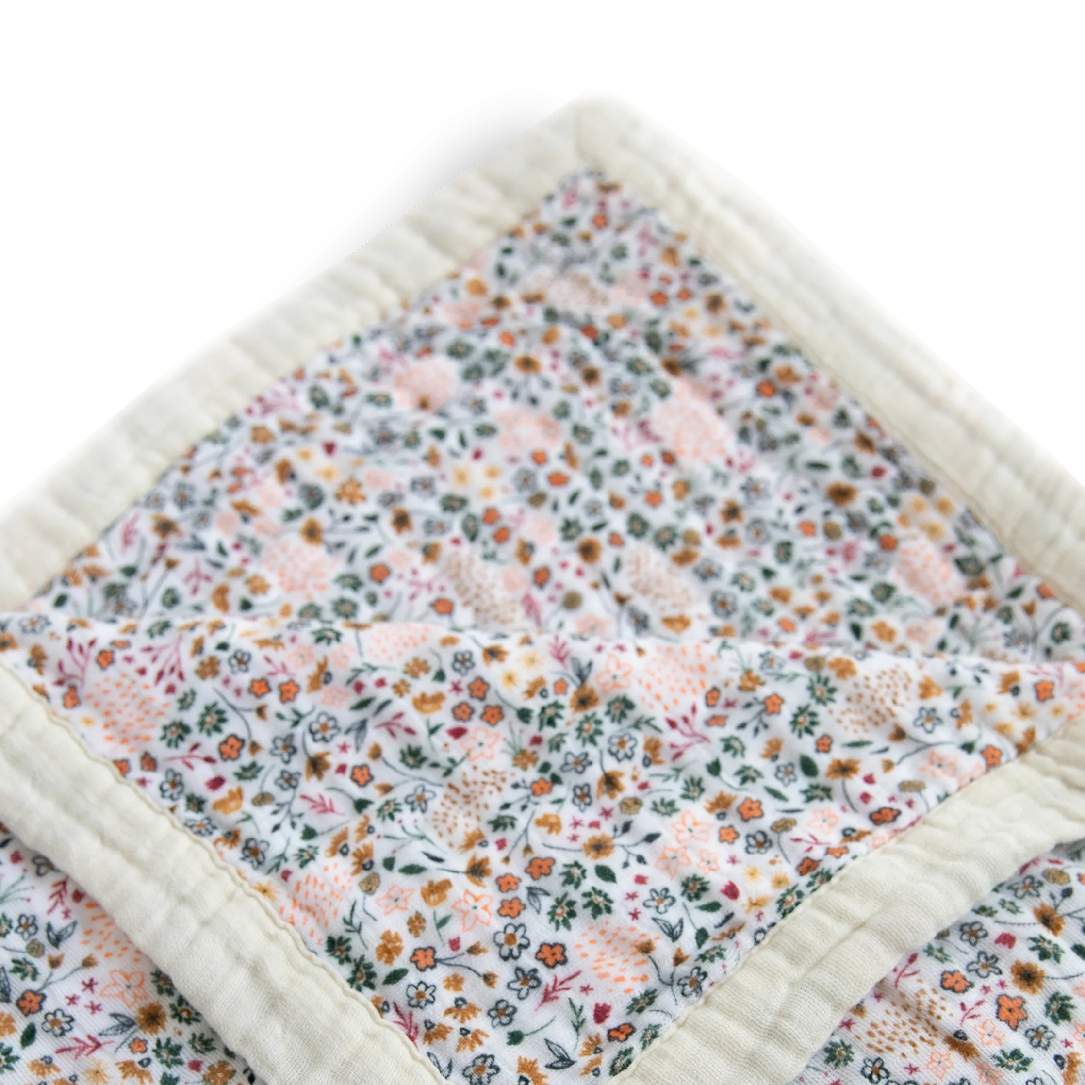 Cotton Muslin Quilted Throw - Pressed Petals