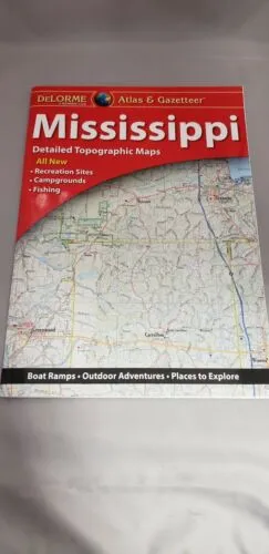 Delorme Mississippi MS Atlas & Gazetteer Map Newest Edition Topo / Road Maps