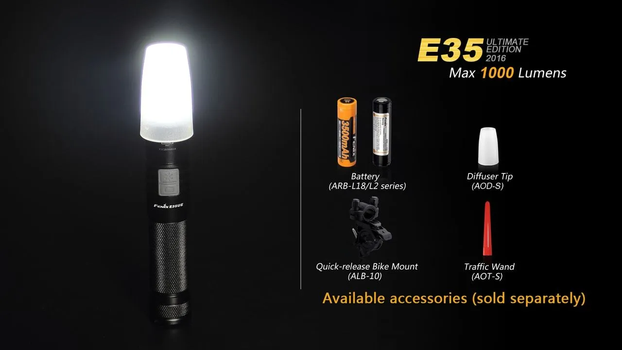 Fenix E35 XL-L2 UE LED Flashlight Black 2016 Version