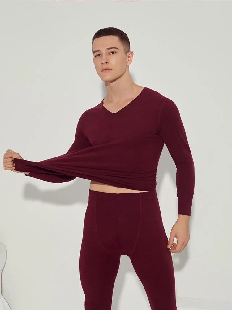 Fleece Lined Warm Men's Thermal Underwear Set