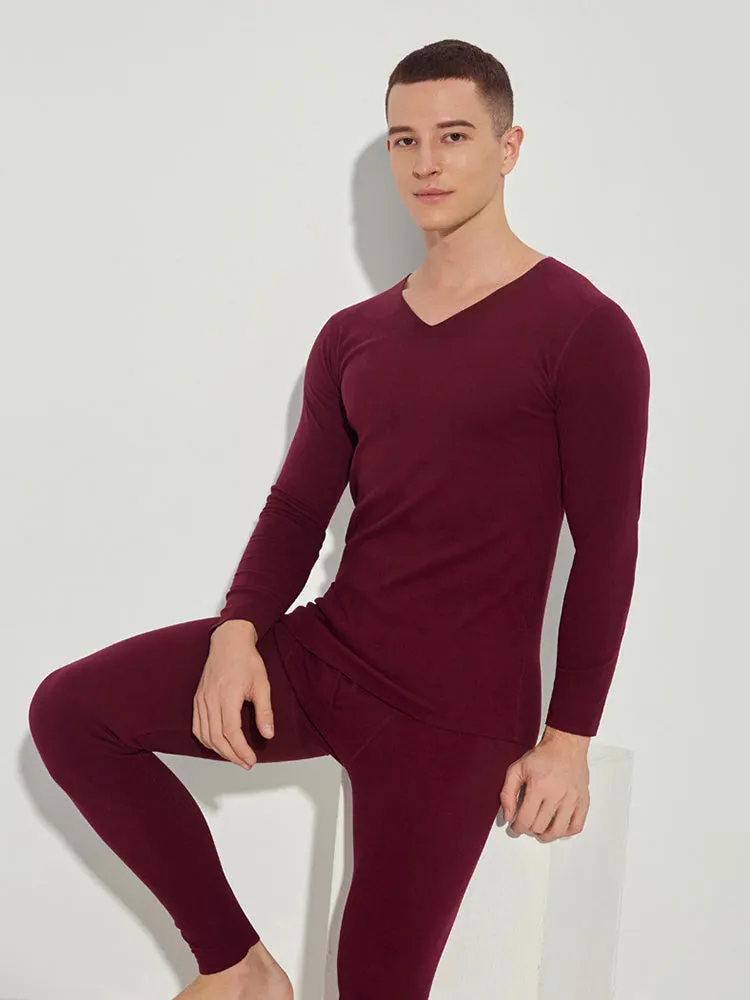 Fleece Lined Warm Men's Thermal Underwear Set