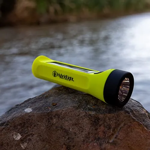 HYBRIDLIGHT Journey 300 Solar LED Waterproof Flashlight with USB Phone Charger, Yellow