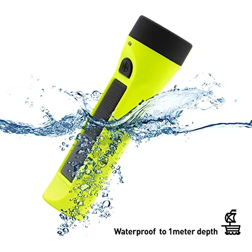 HYBRIDLIGHT Journey 300 Solar LED Waterproof Flashlight with USB Phone Charger, Yellow