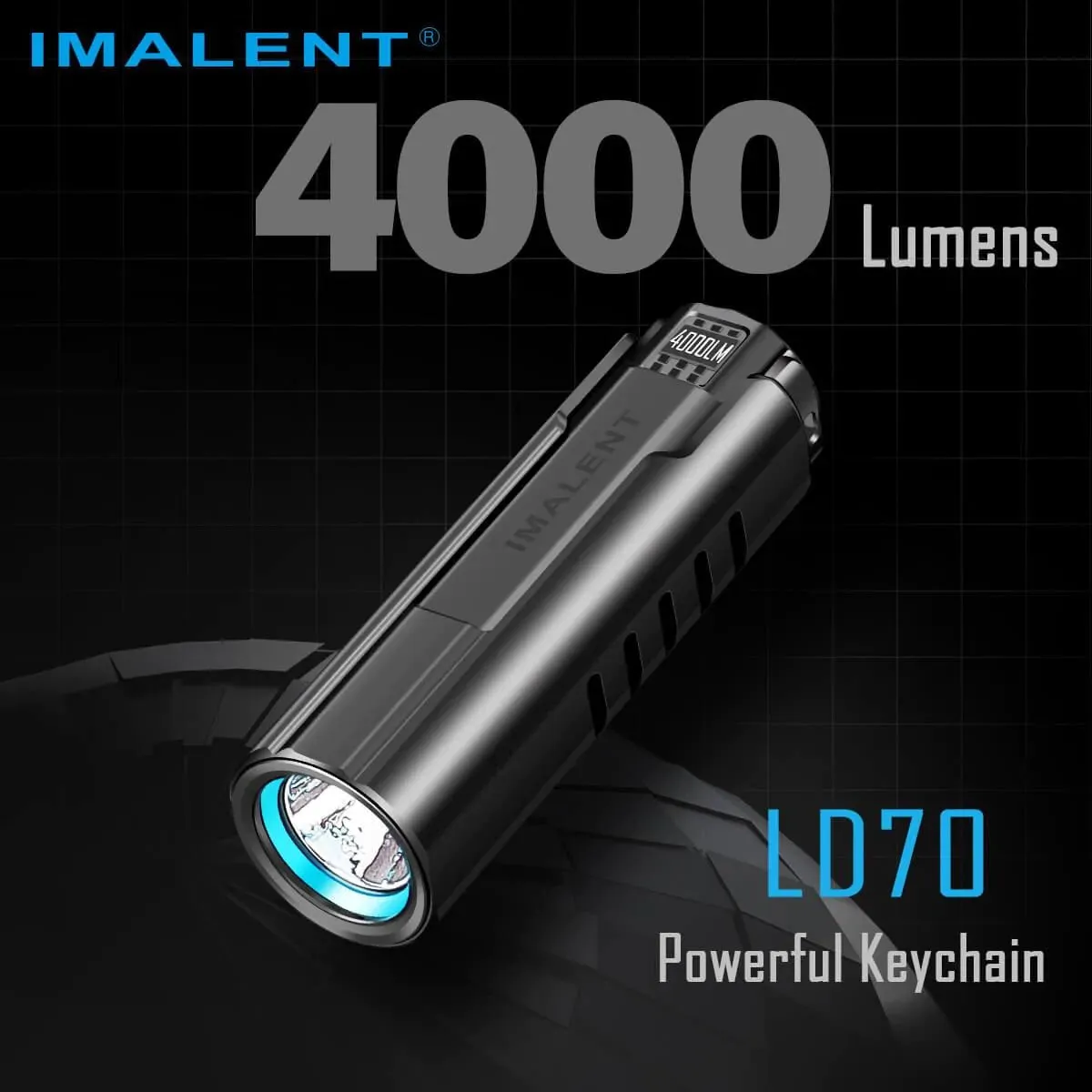 Imalent LD70 4000 Lumen Rechargeable EDC Flashlight - Black