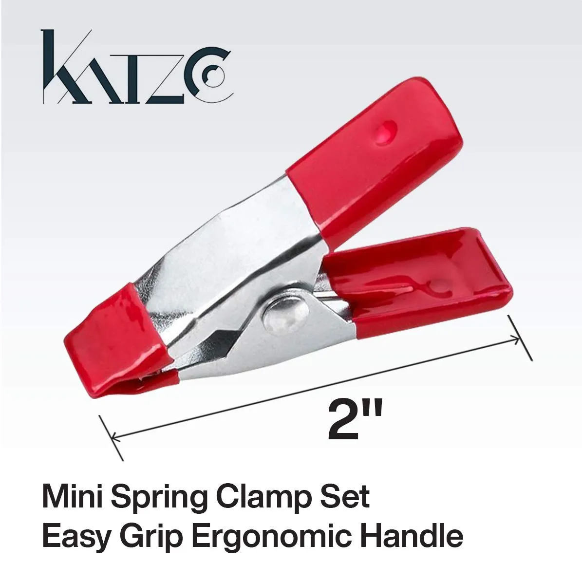 Katzco 2 Inch Mini Spring Clamp Set - 12 Pack - Easy Grip Ergonomic Handle - for Gripping