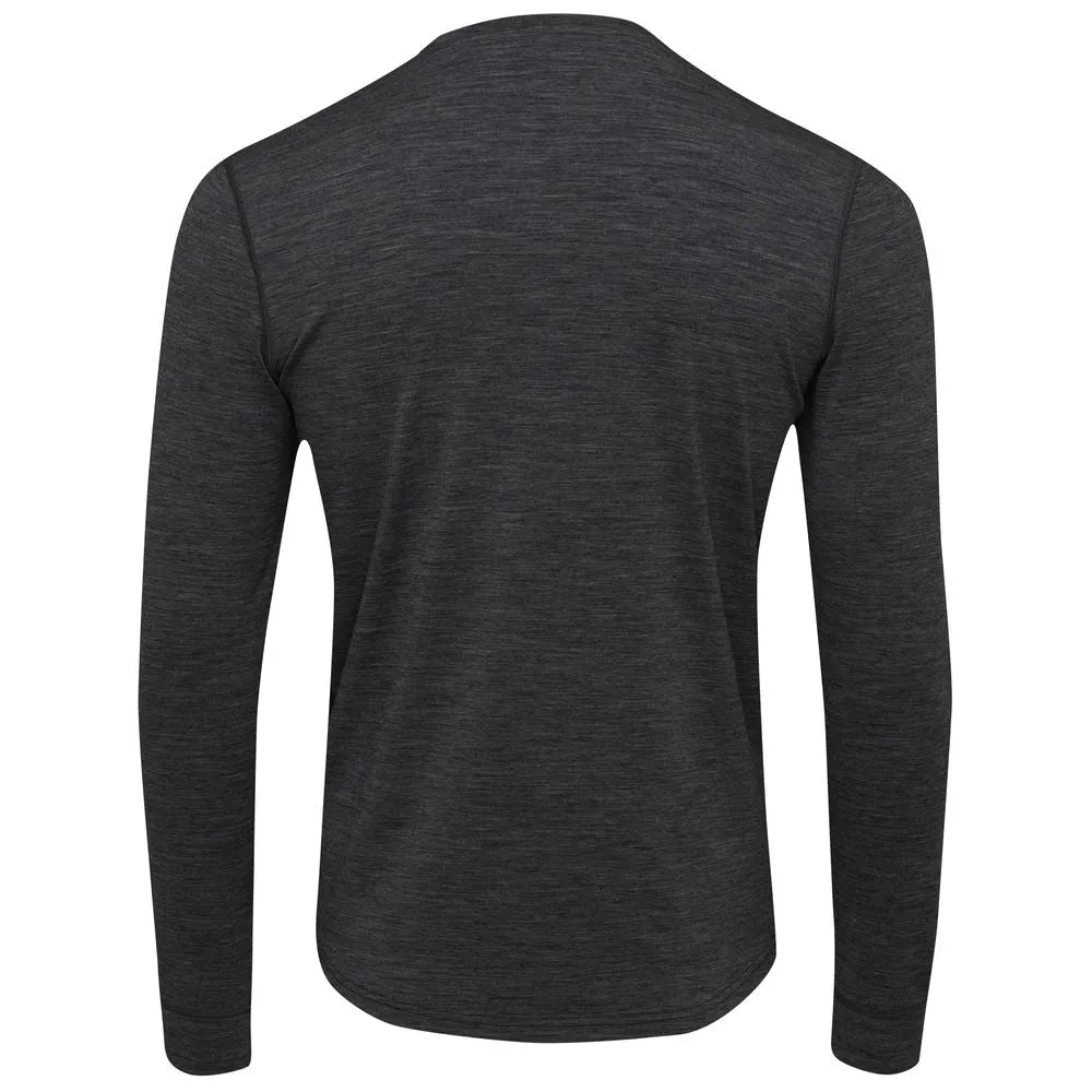 Mens Merino Blend 160 PJ Henley (Smoke Melange)