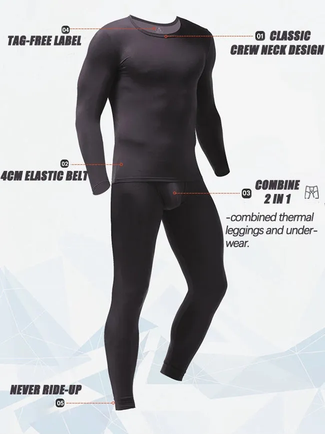 Men's Thermal Underwear Set With Fleece Lined