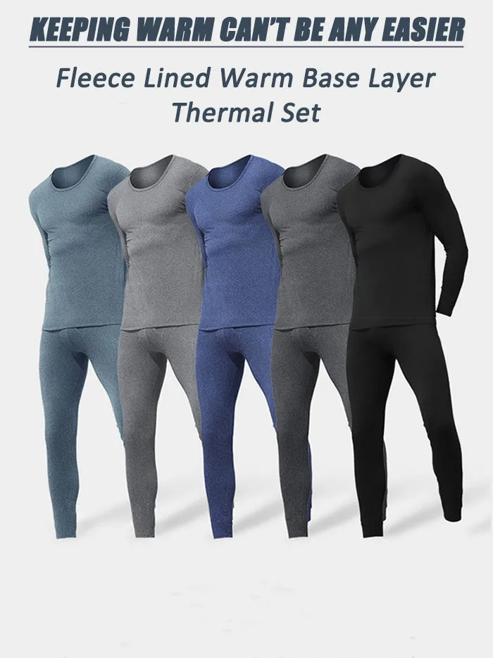 Men's Thermal Underwear Set With Fleece Lined