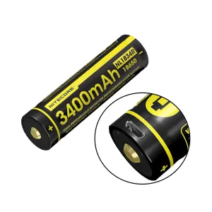 Nitecore NL1834R 3400mAh High-Drain 3.6 V 18650 Battery - USB Charging Port