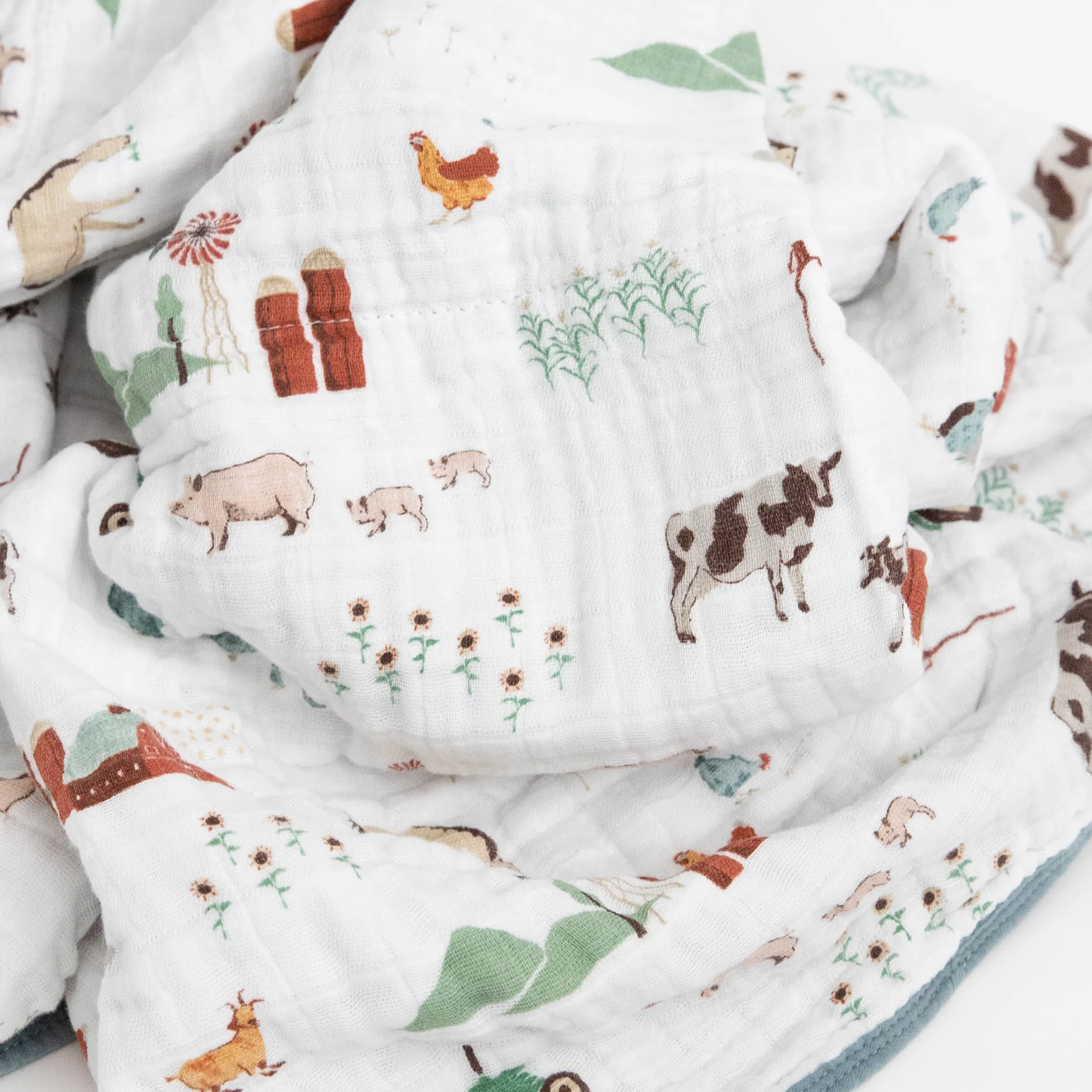 Original Cotton Muslin Quilt - Farmyard