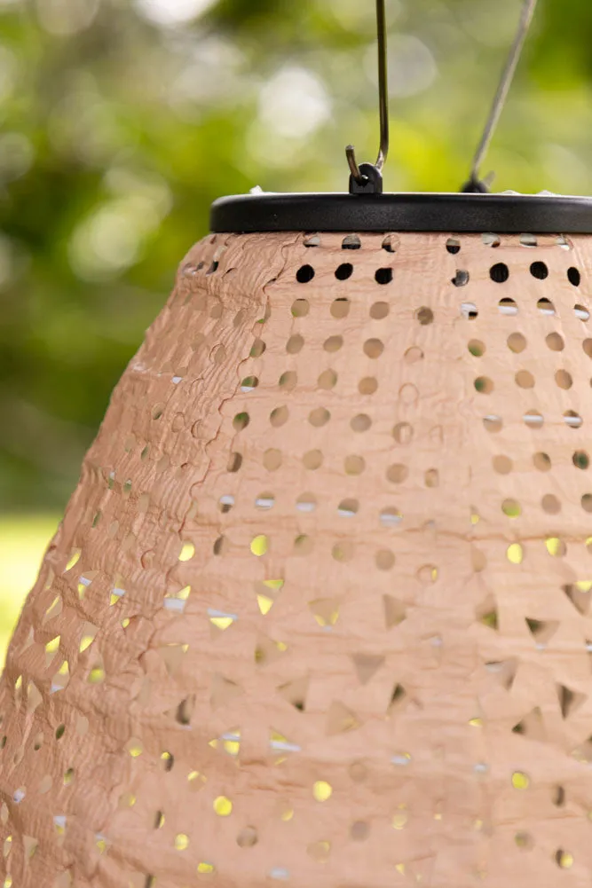 Oval Shaped Peach Outdoor Garden Lantern