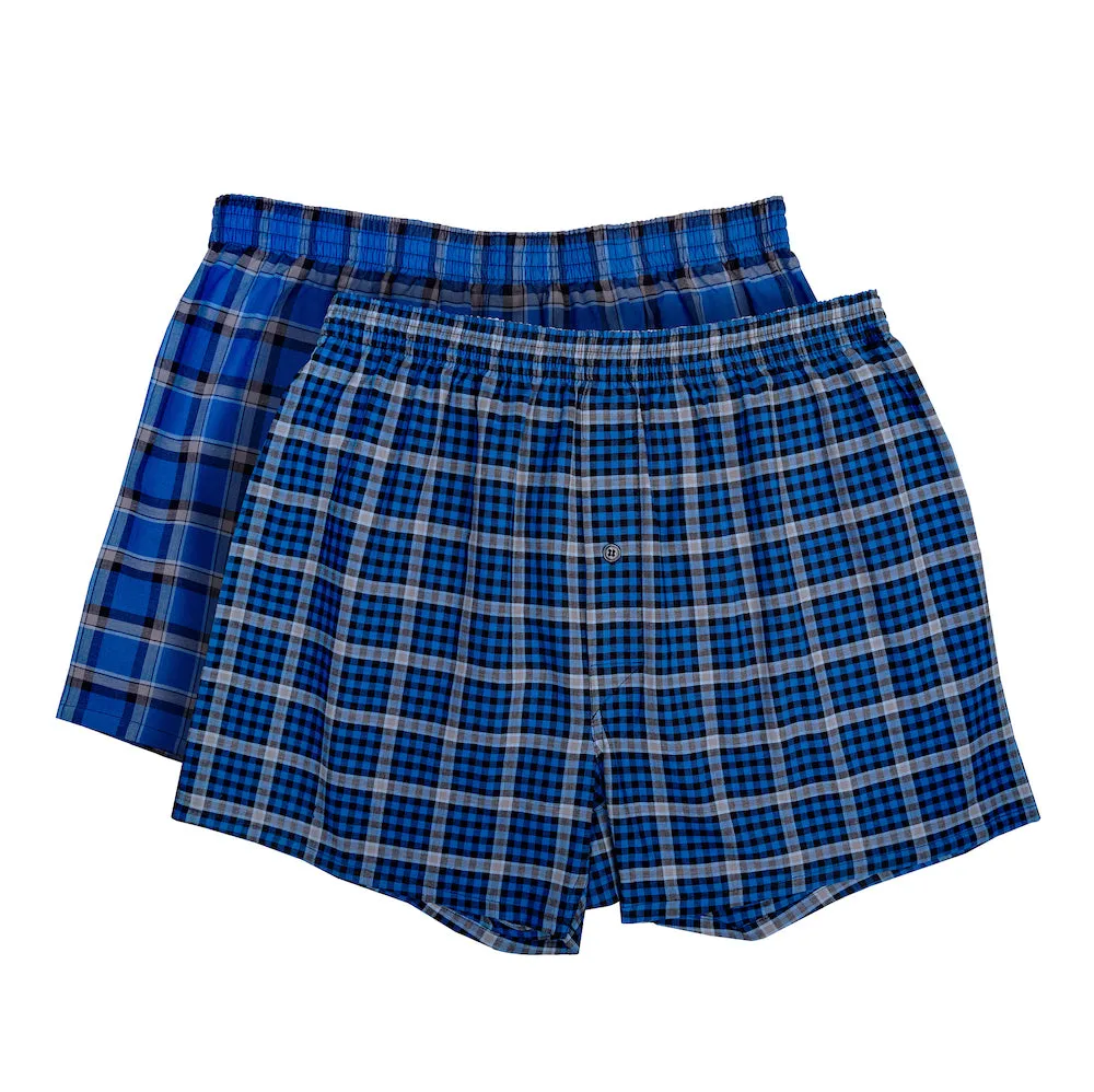 Premium Cotton Woven Boxer Shorts - 2 Pack