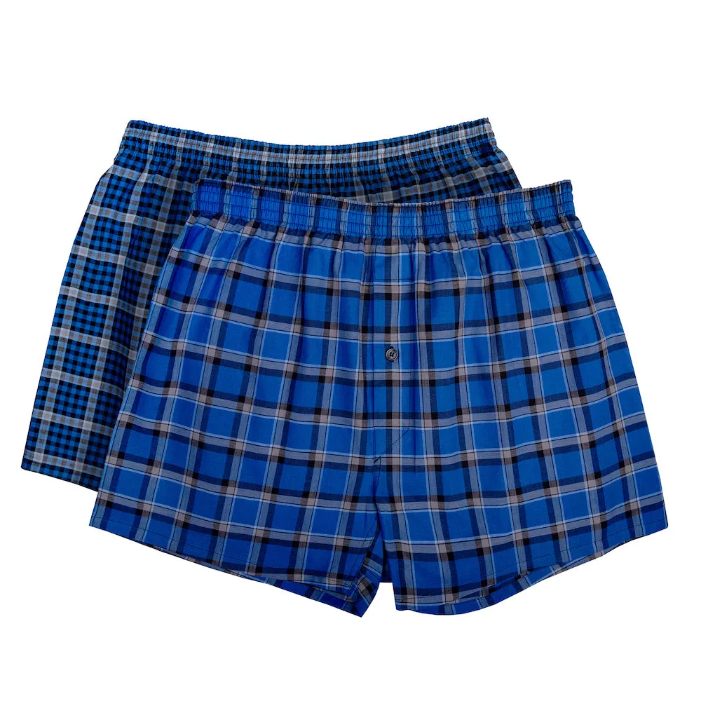 Premium Cotton Woven Boxer Shorts - 2 Pack