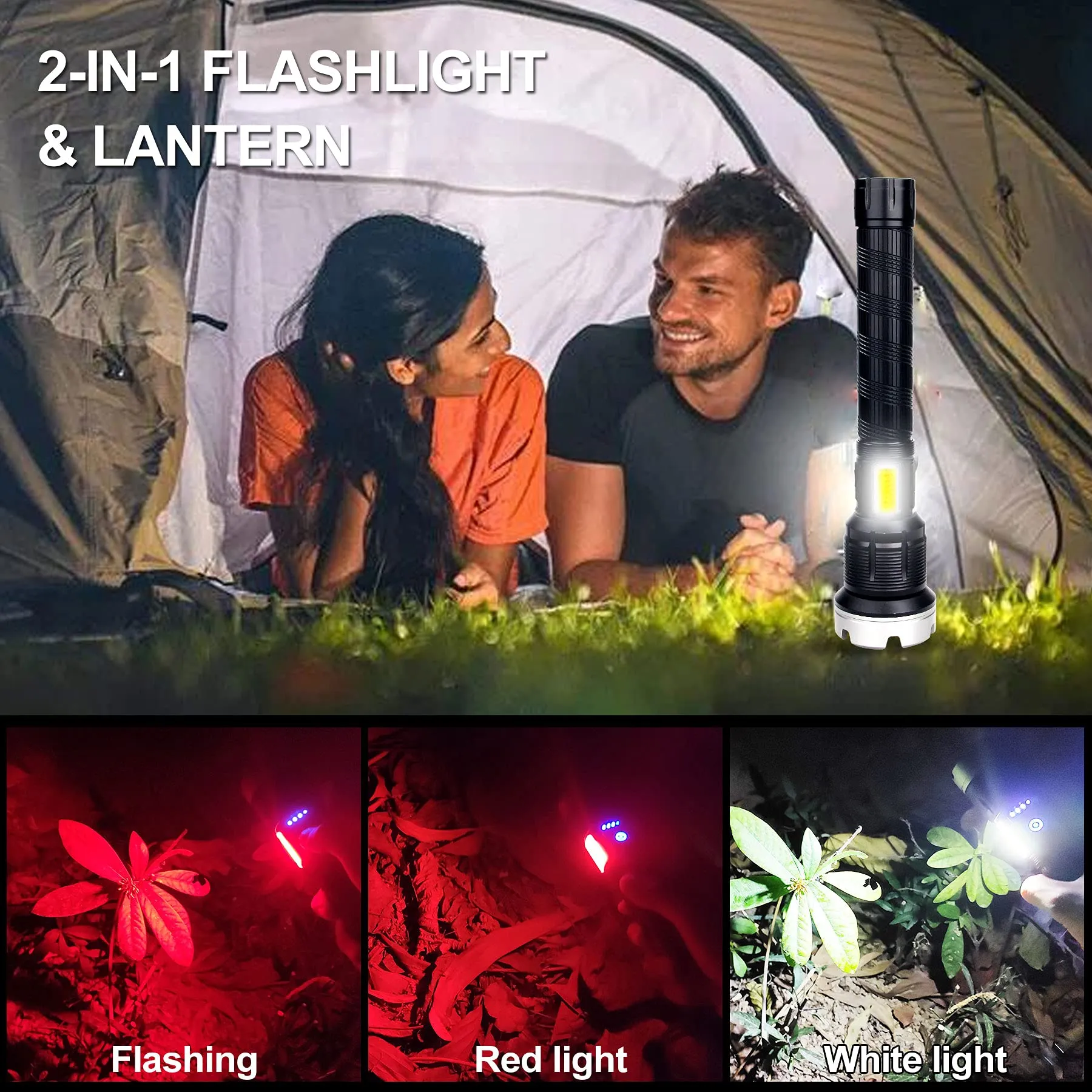 Rechargeable Tactical Waterproof Laser Flashlight