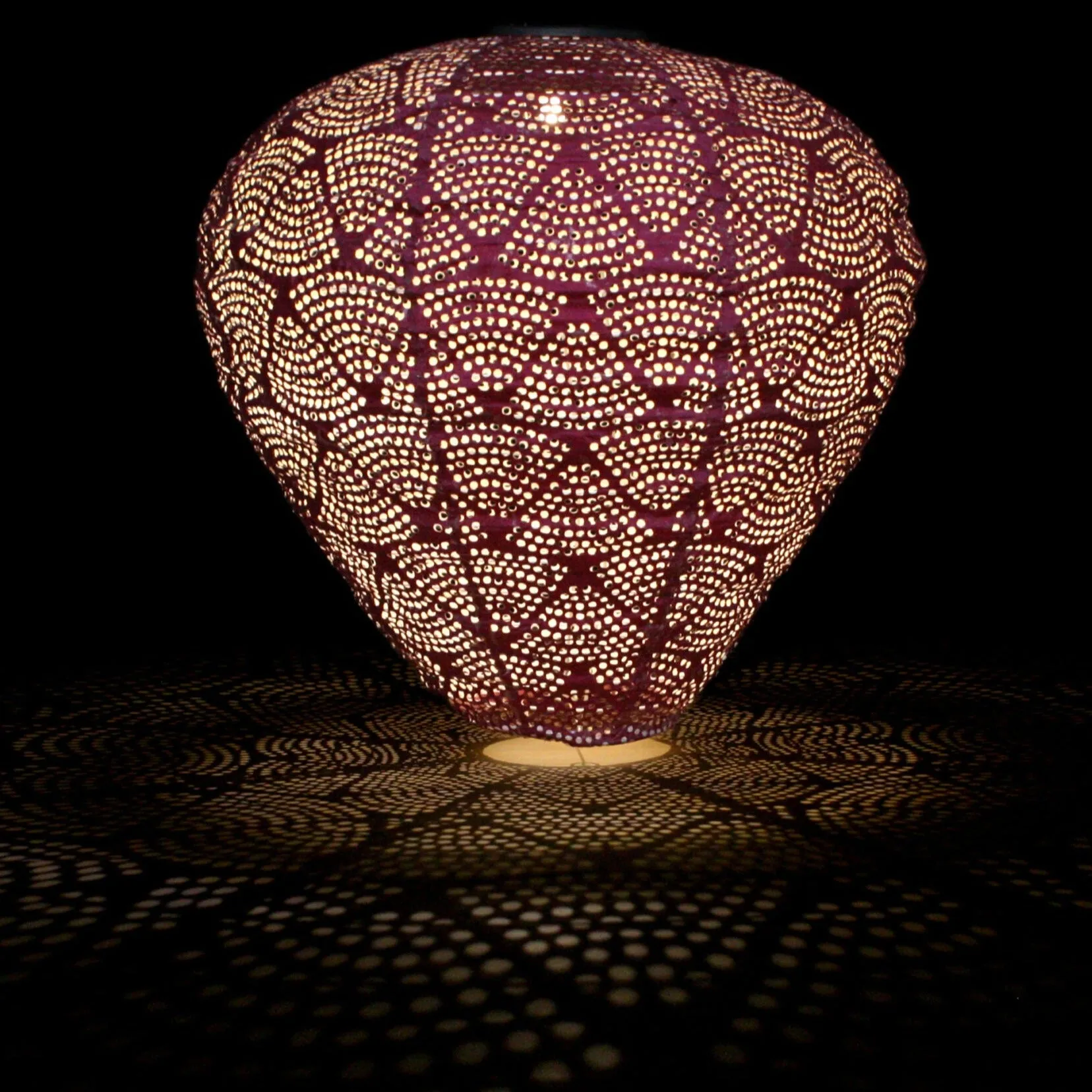 Solar Lantern - Balloon - Dark Red