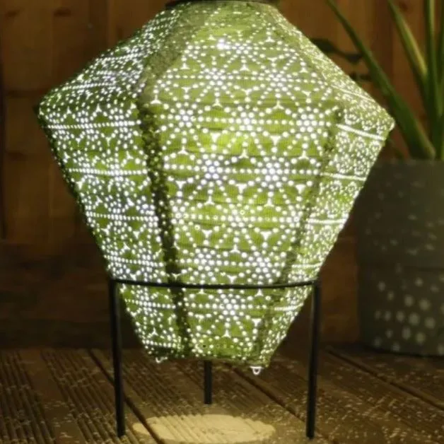 Solar Lantern - Diamond - Green