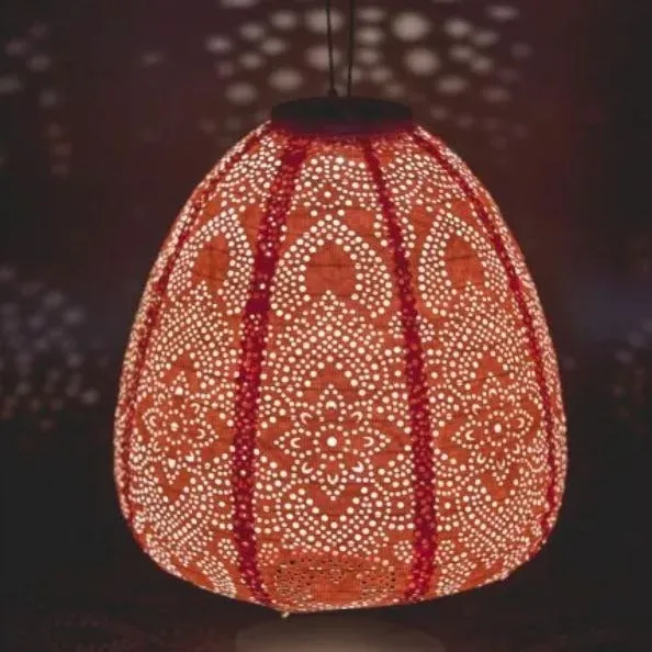 Solar Lantern - Dome - Coral Pink