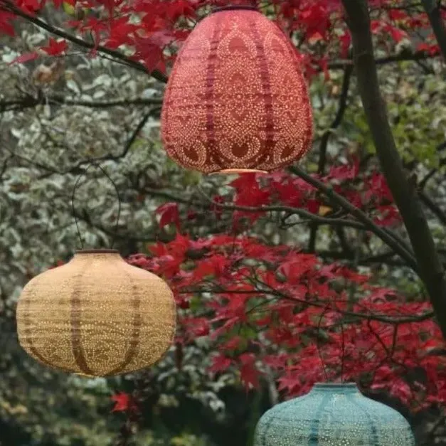 Solar Lantern - Dome - Coral Pink