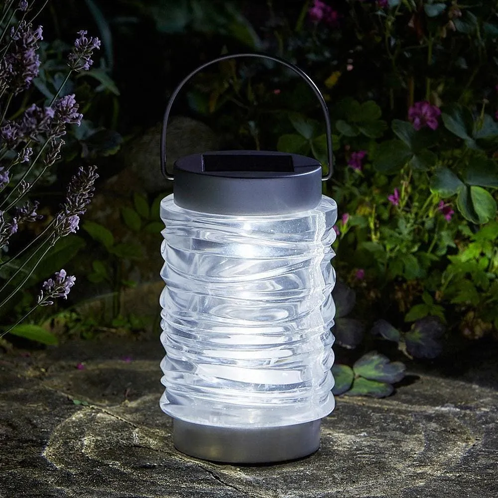 Solar Wave Stainless Steel Lantern - 2 Pack