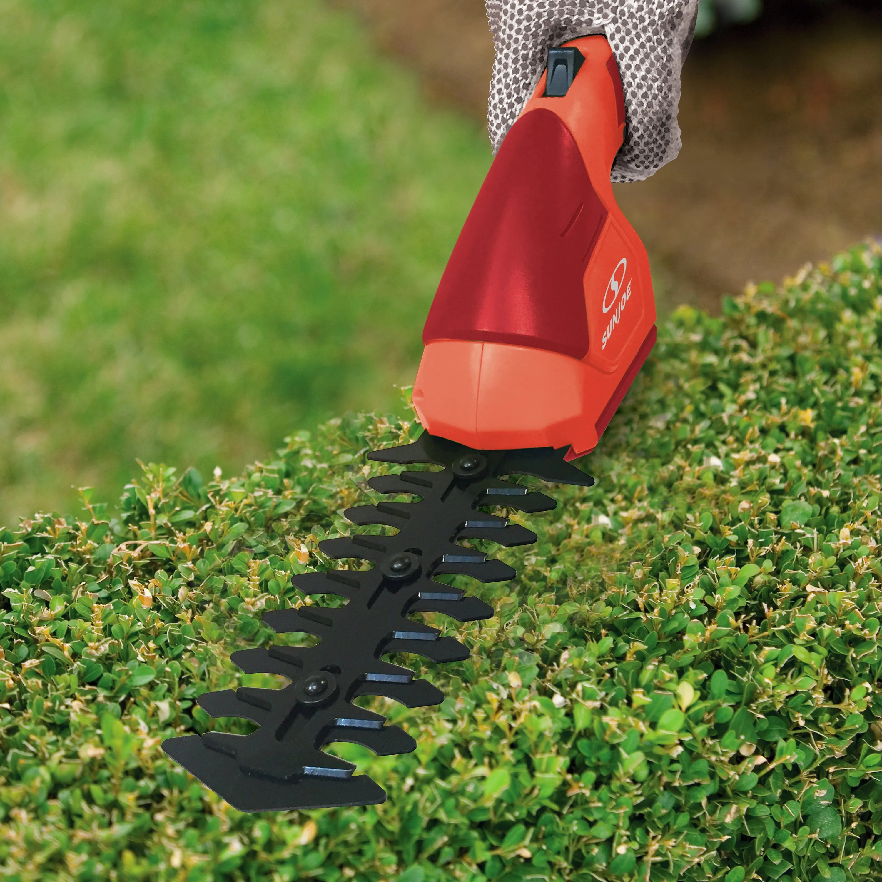 Sun Joe HJ604C-RED 2-in-1 Cordless Grass Shear   Hedger | 7.2-Volt | W/ 1.5-Ah Battery   Charger (Red)