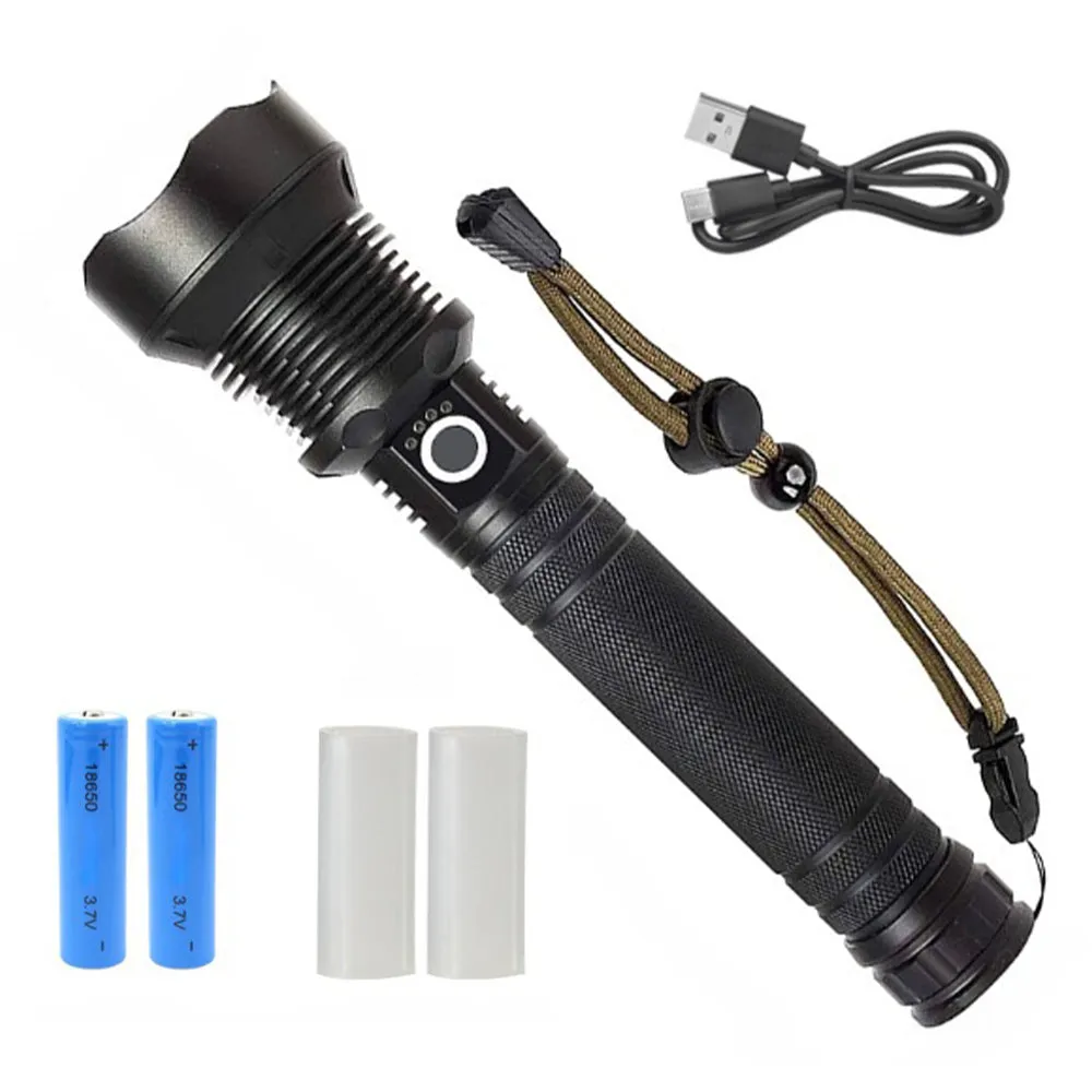 Super Bright Waterproof LED Flashlight 90000 High Lumens - USB Rechargeable