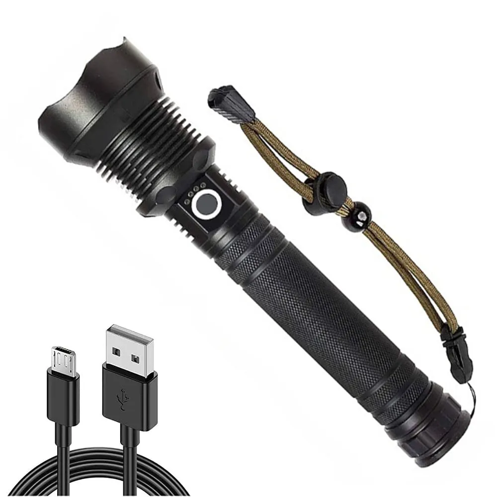 Super Bright Waterproof LED Flashlight 90000 High Lumens - USB Rechargeable