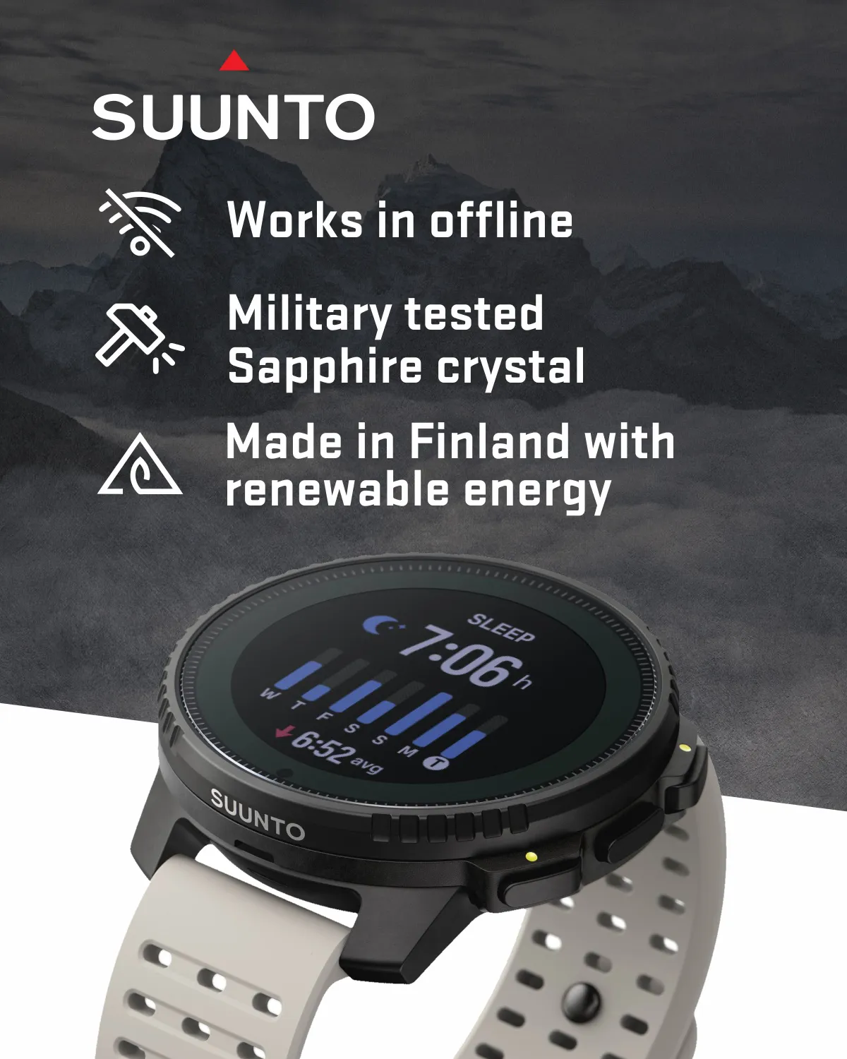 SUUNTO Vertical Adventure GPS Watch, Large Screen, Offline Maps, Solar Charging with Wearable4U Power Bank SQ Bundle