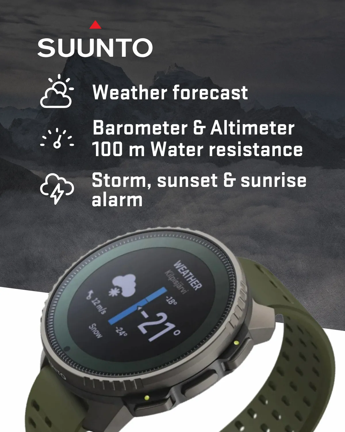 SUUNTO Vertical Adventure GPS Watch, Large Screen, Offline Maps, Solar Charging with Wearable4U Power Bank SQ Bundle