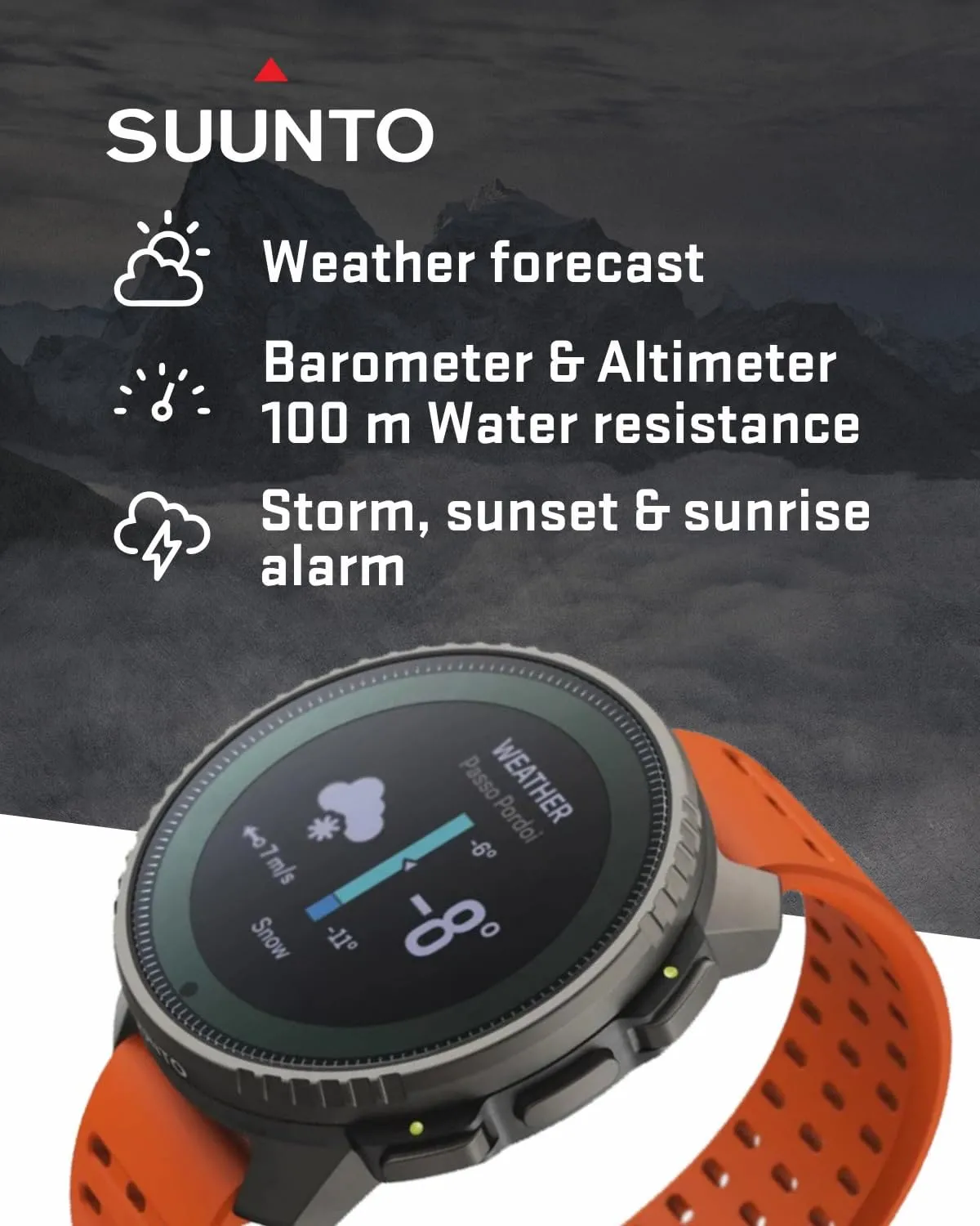 SUUNTO Vertical Adventure GPS Watch, Large Screen, Offline Maps, Solar Charging with Wearable4U Power Bank SQ Bundle