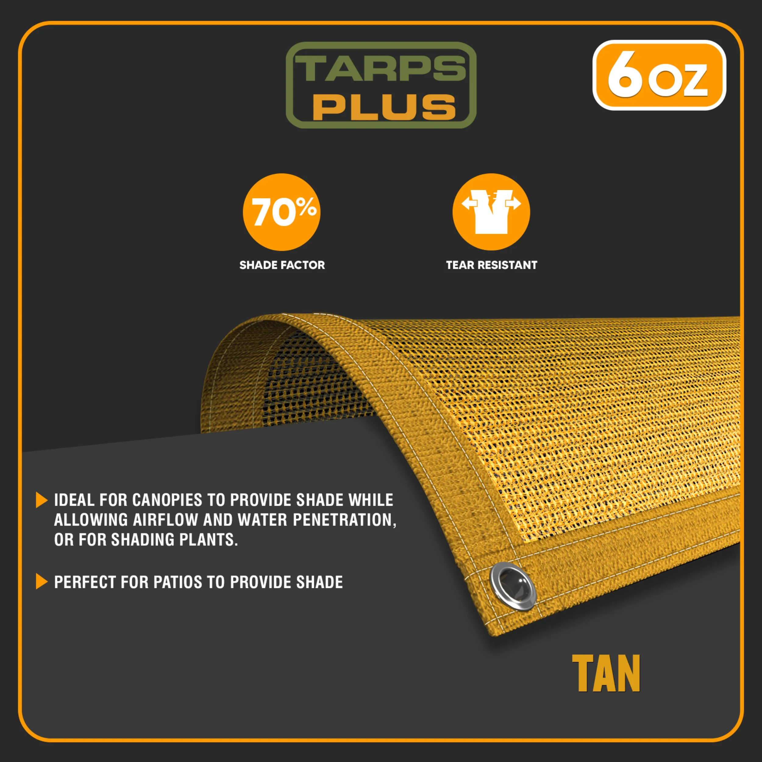 Tan Mesh Tarp 14' x 20'